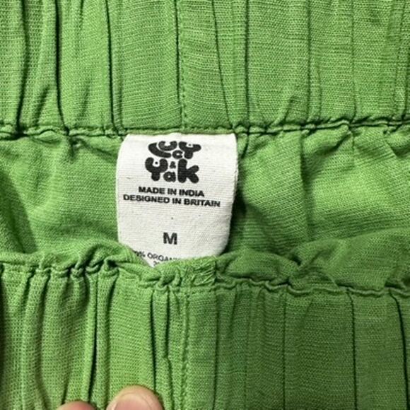 LUCY&YAK Jessie Organic Cotton Linen Elastic Shorts Matcha Green sz XL - Picture 4 of 7